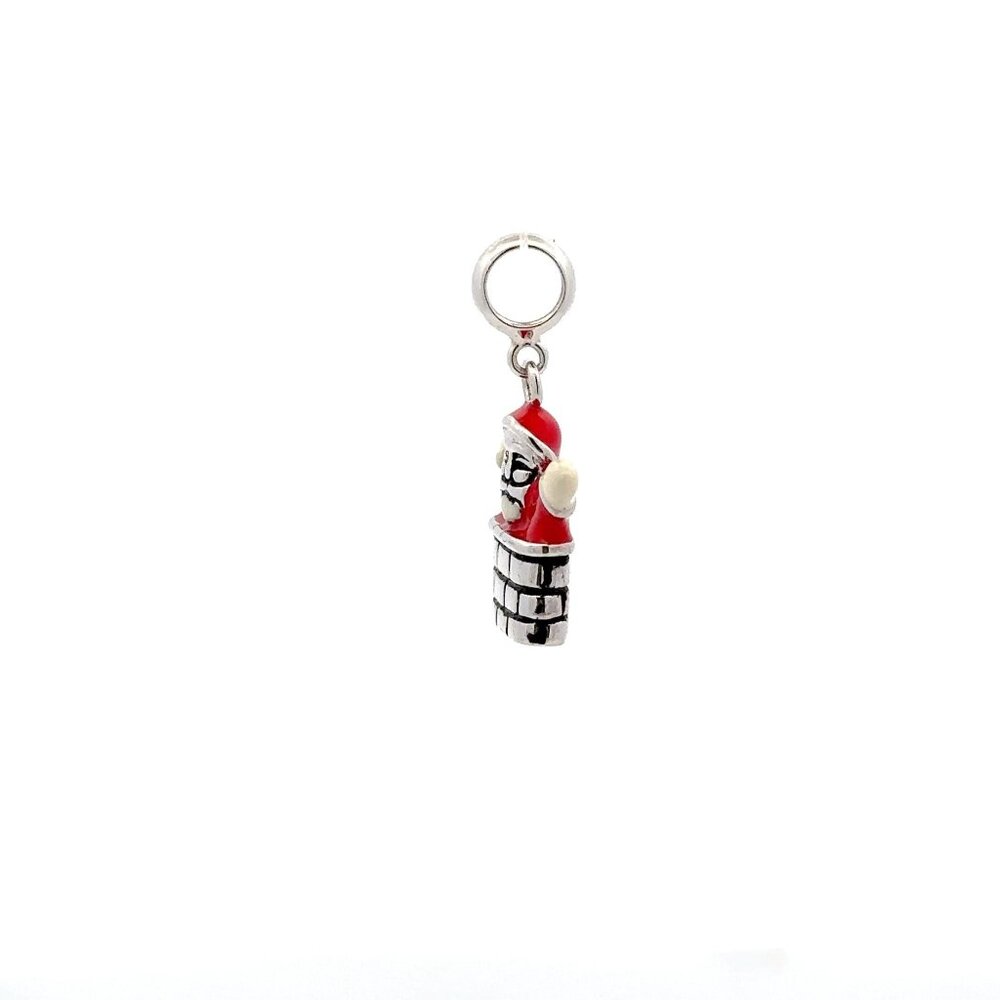 925 Sterling Silver Charm Happy Santa Claus Christmas Holiday For Charm Bracelet - Picture 3 of 5